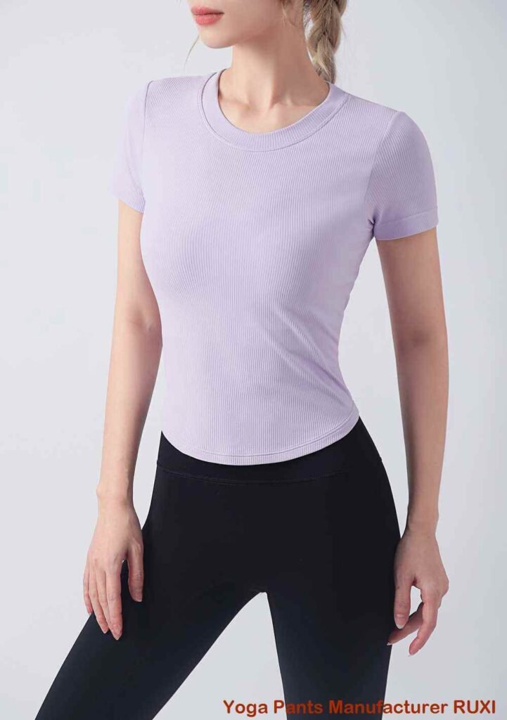 pantalon de yoga rose à plis RUXI